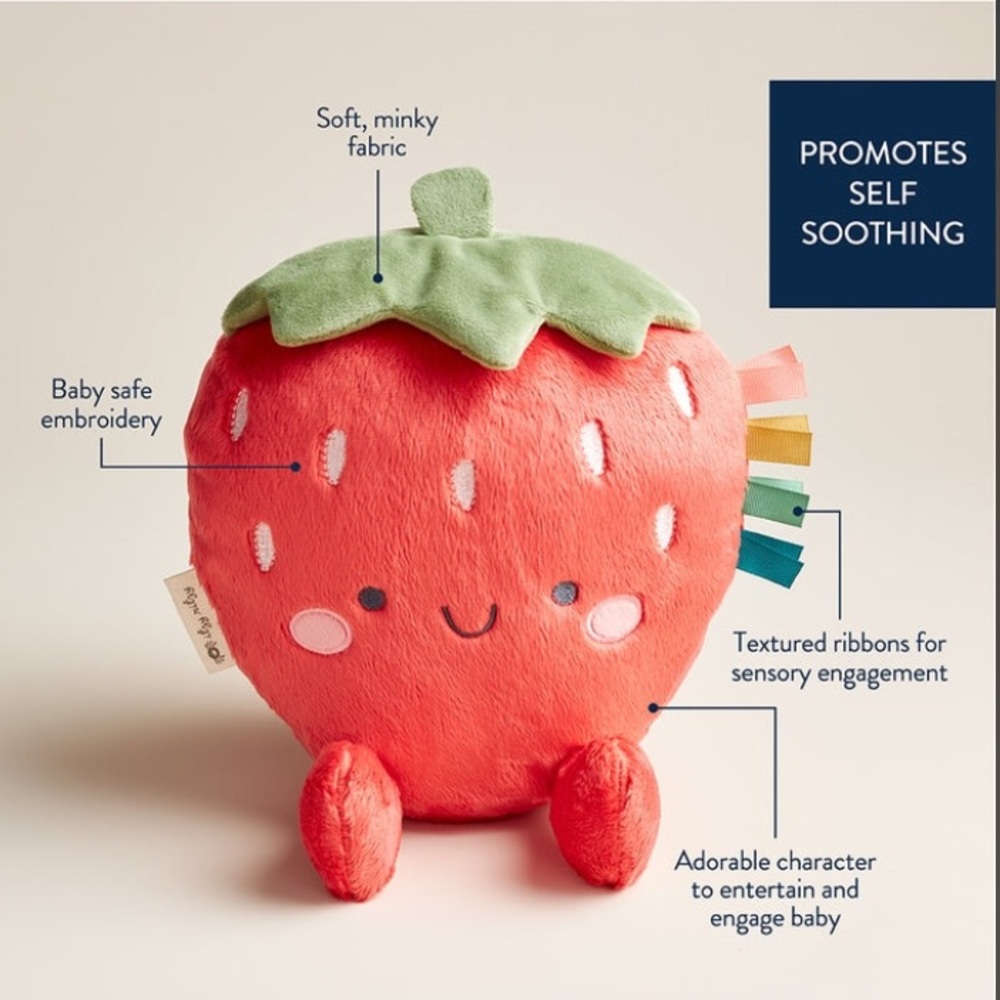 Itzy Ritzy Plush Strawberry Toy - Picture 2 of 9